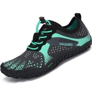 SAGUARO Kids 2.5 - 3 Water Shoes Socks Breathable Quick Dry Teal Black Aqua NEW